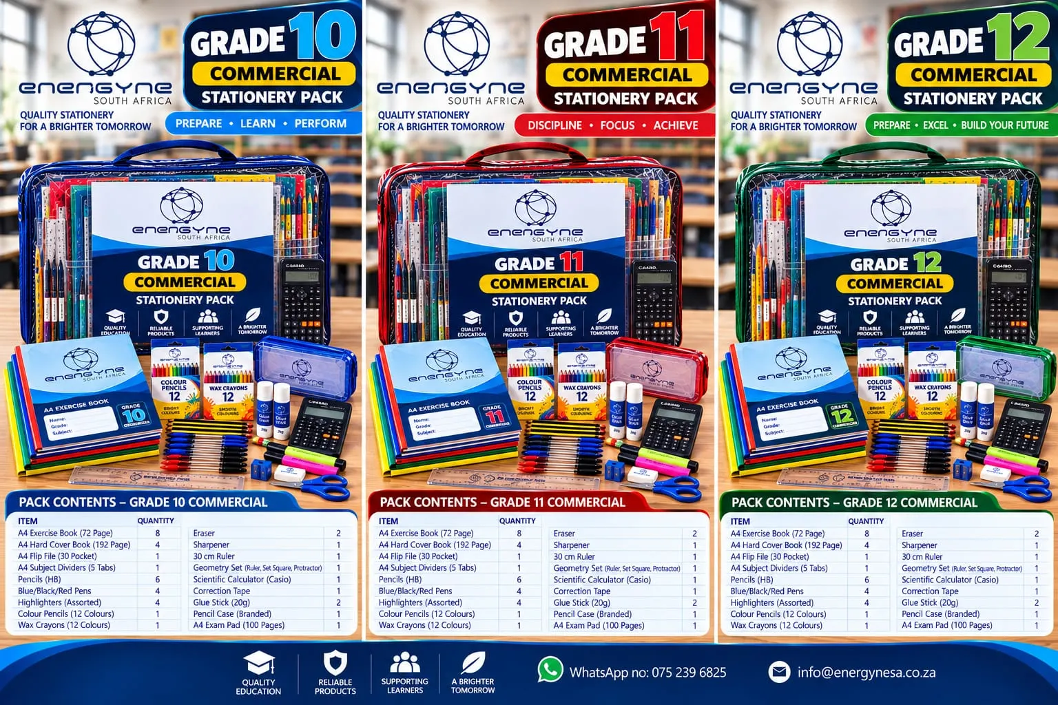Grade 10-12 Senior Learning Pack stationery pack