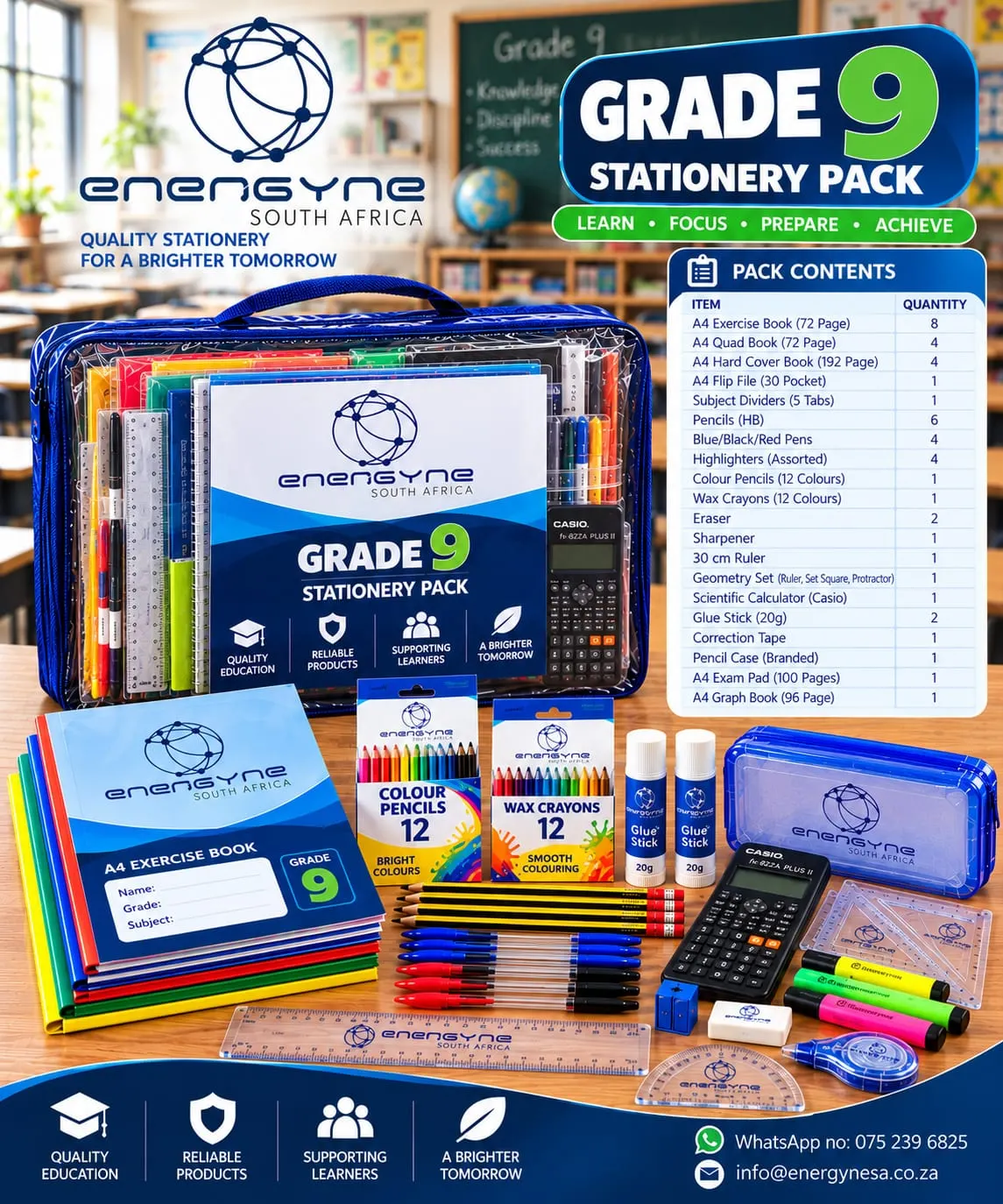 Grade 9 Learning Pack stationery pack