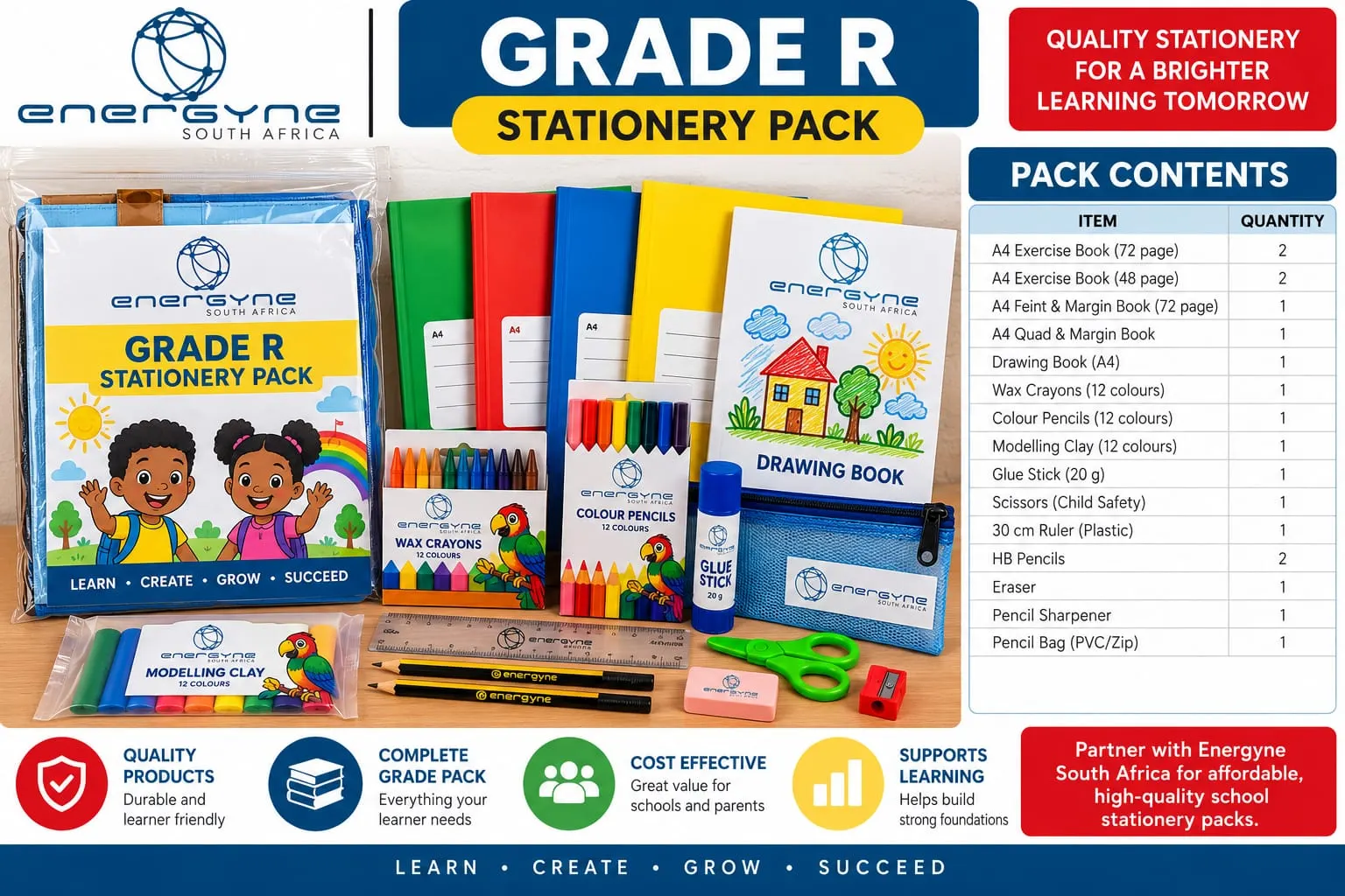 Grade R learning stationery pack