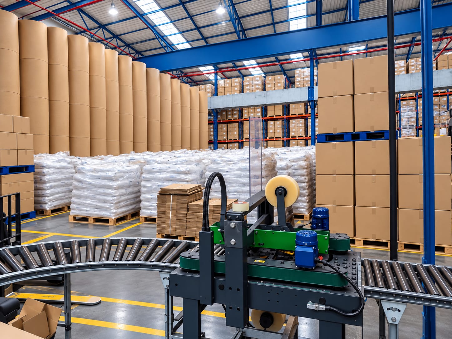 Organised inventory inside the ENERGYNE warehouse